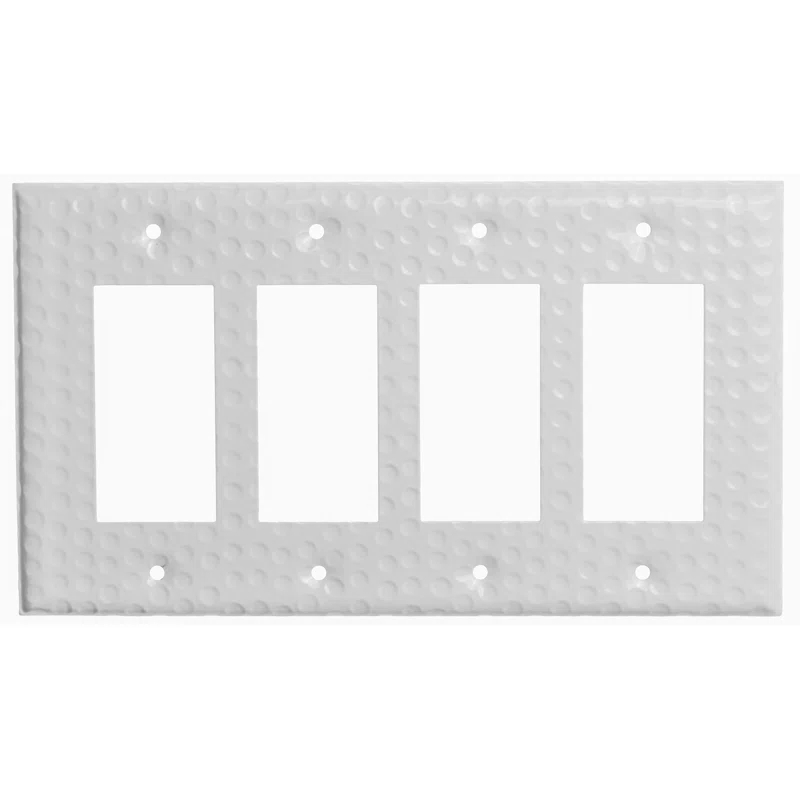 Monarch Abode Hand Hammered 4-Gang Rocker Light Switch Standard Wall Plate