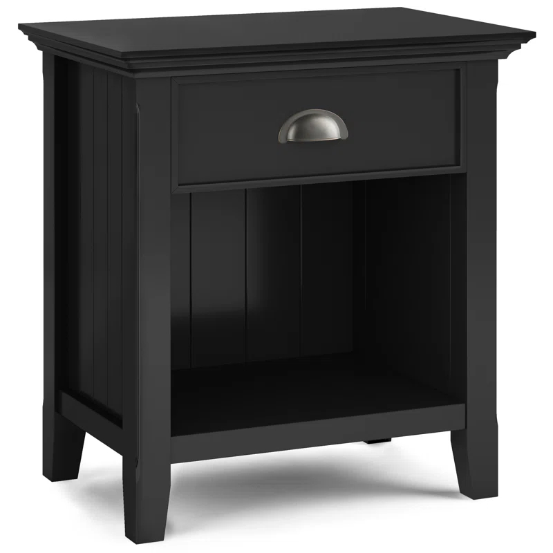Simpli Home Acadian 24"W 1-Drawer Solid Wood Nightstand with Open Bottom Storage