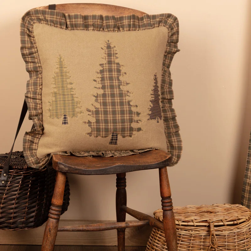 Cedar Ridge Buttons Cotton Reversible Throw Pillow