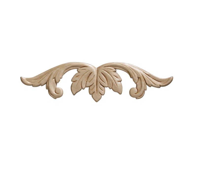 2.44'' H x 9'' W x 0.22'' D Wood Onlay Scroll