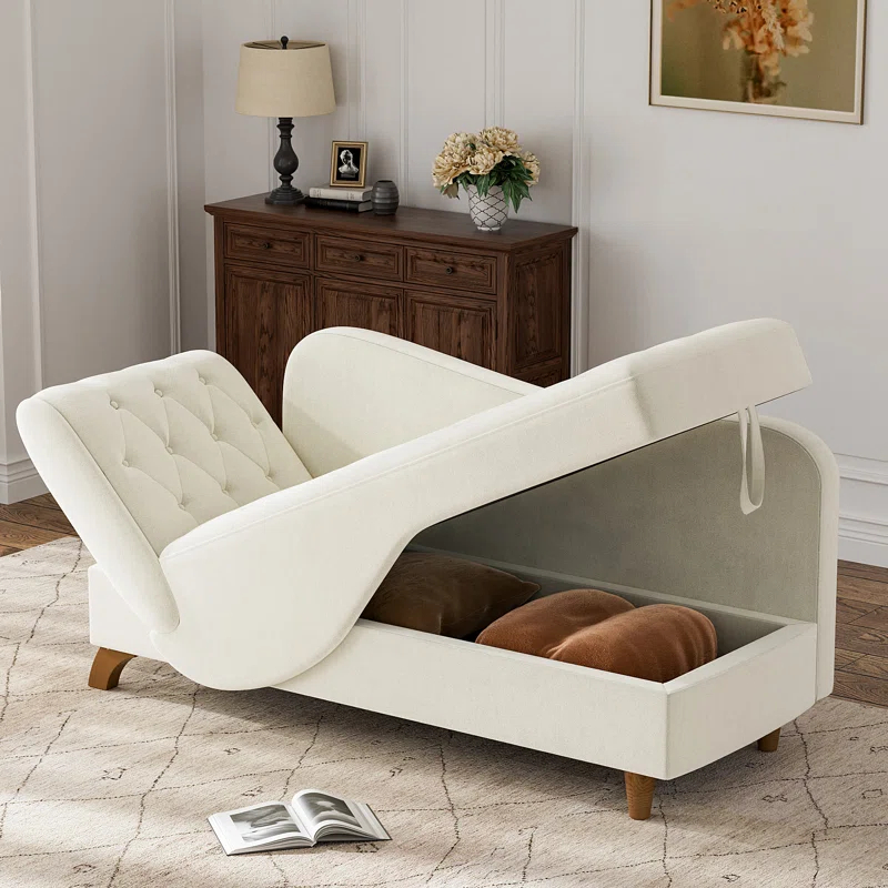 Mercer41 Acotas Velvet Upholstered Chaise Lounge