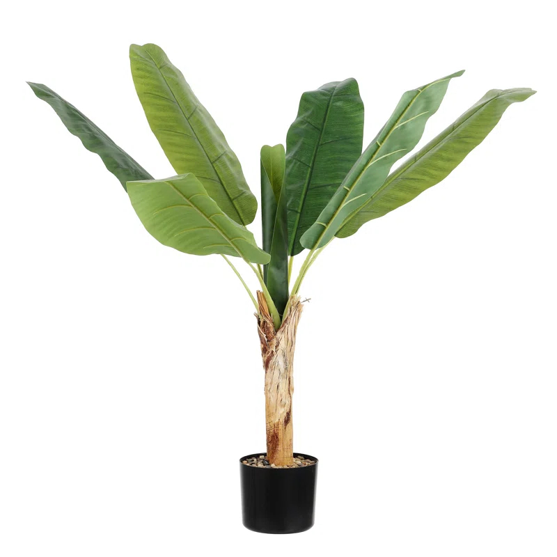 Primrue Faux Banana Leaf 40" Potted Tree