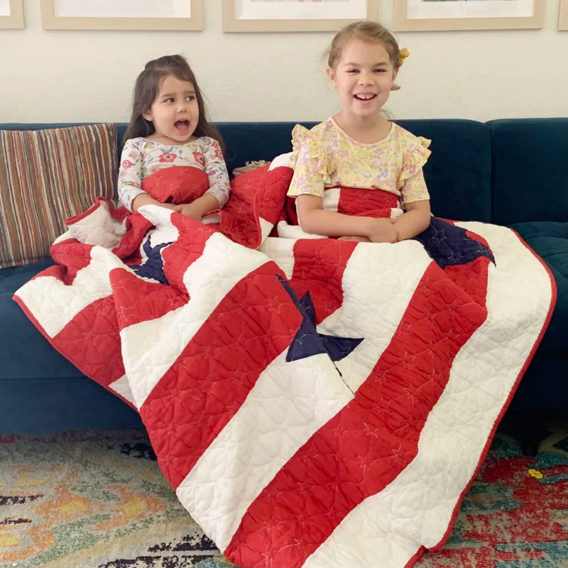 Greenland Home Fashions Heritage Star Stripe Cotton Throw