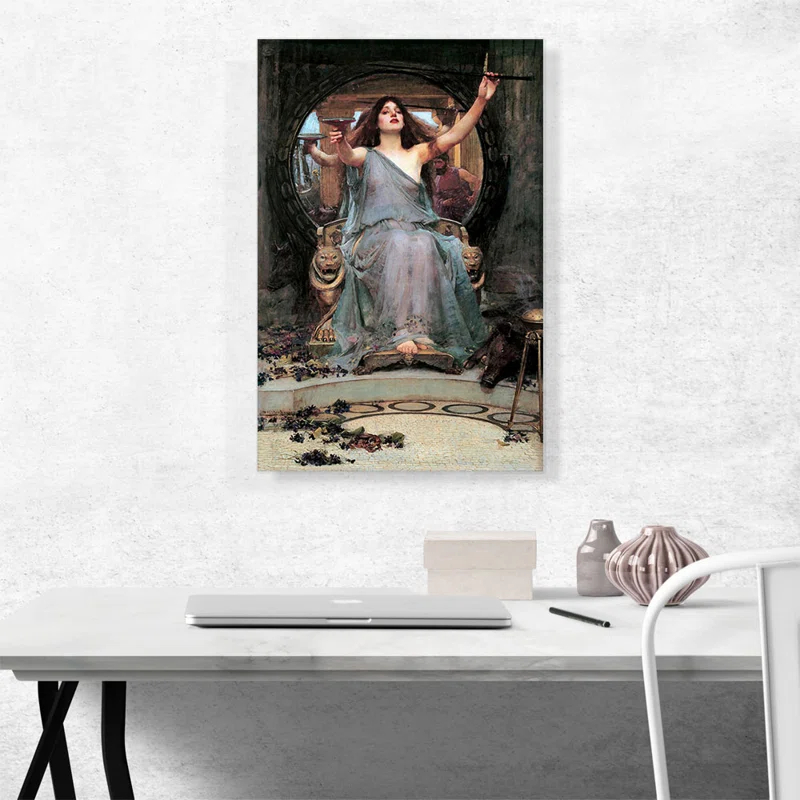 ARTCANVAS " Circe Offering The Cup To Odysseus Ulysses 1891 " by John William Waterhouse Painting Print