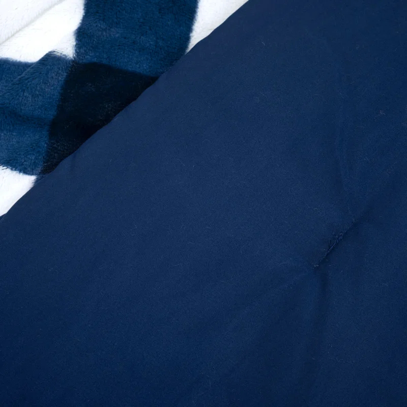 Plaid Faux Fur Microfiber 2 Piece Comforter Set (Set of 2)