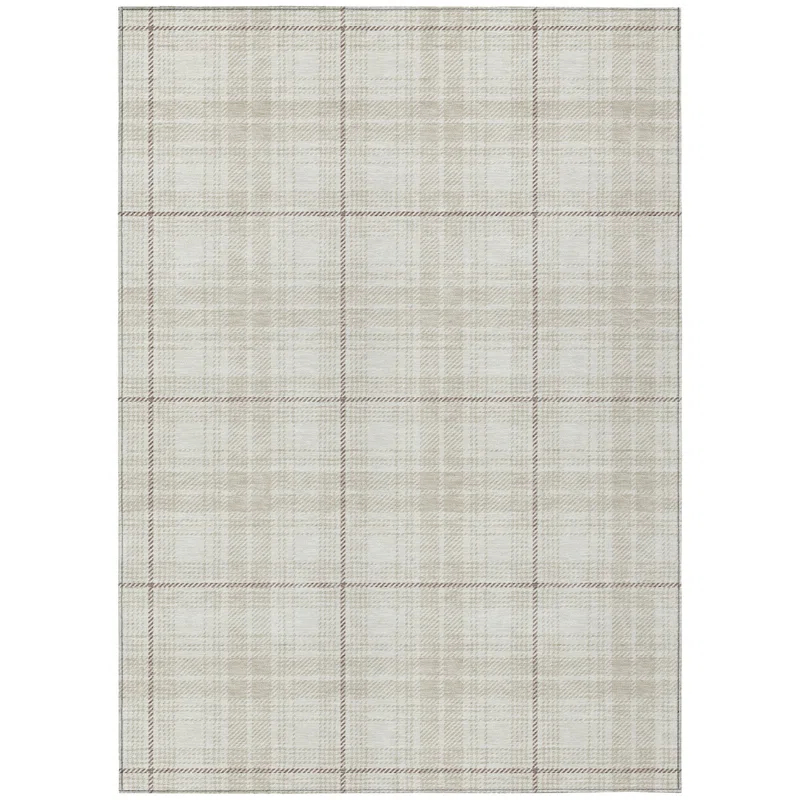 Machine Washable Indoor/Outdoor Chayden ACN993 Ivory 5' x 7'6" Rug