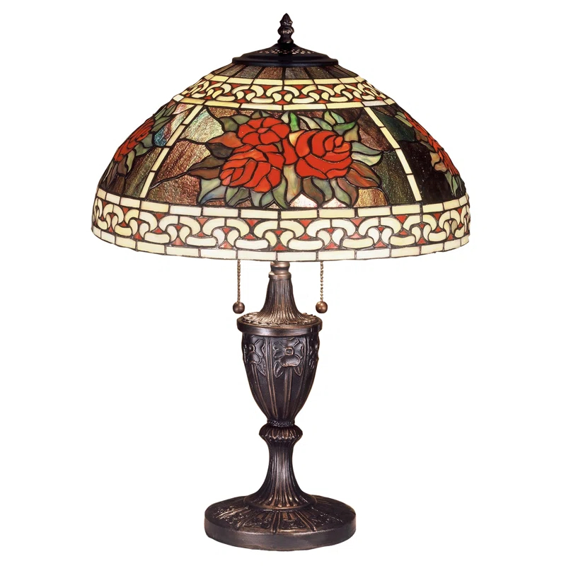Meyda Lighting Roses And Scrolls Metal Table Lamp
