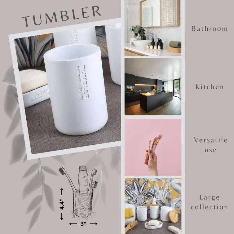 Evideco Bathroom Tumbler / Toothbrush Holder Willis Collection