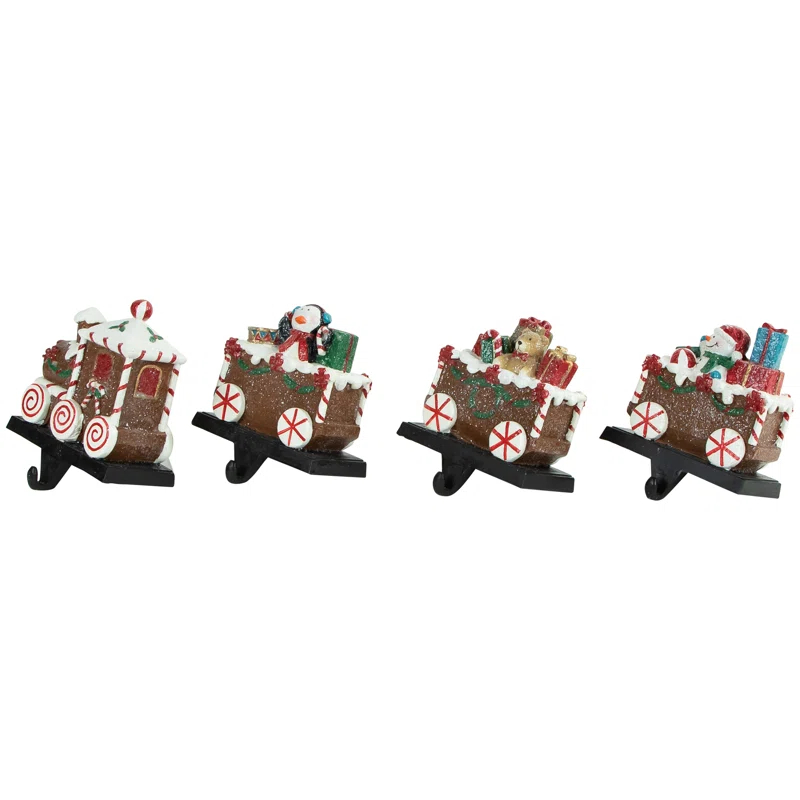Gingerbread Train Christmas Stocking Holders