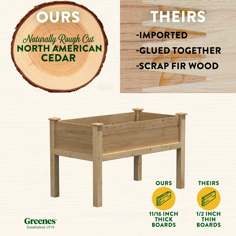 Greenes Fence Wood Elevated Planter