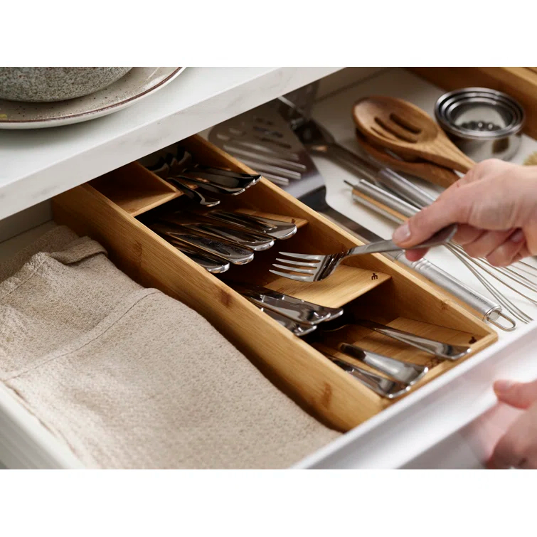 Joseph Joseph DrawerStore Compact Bamboo Silverware Organizer