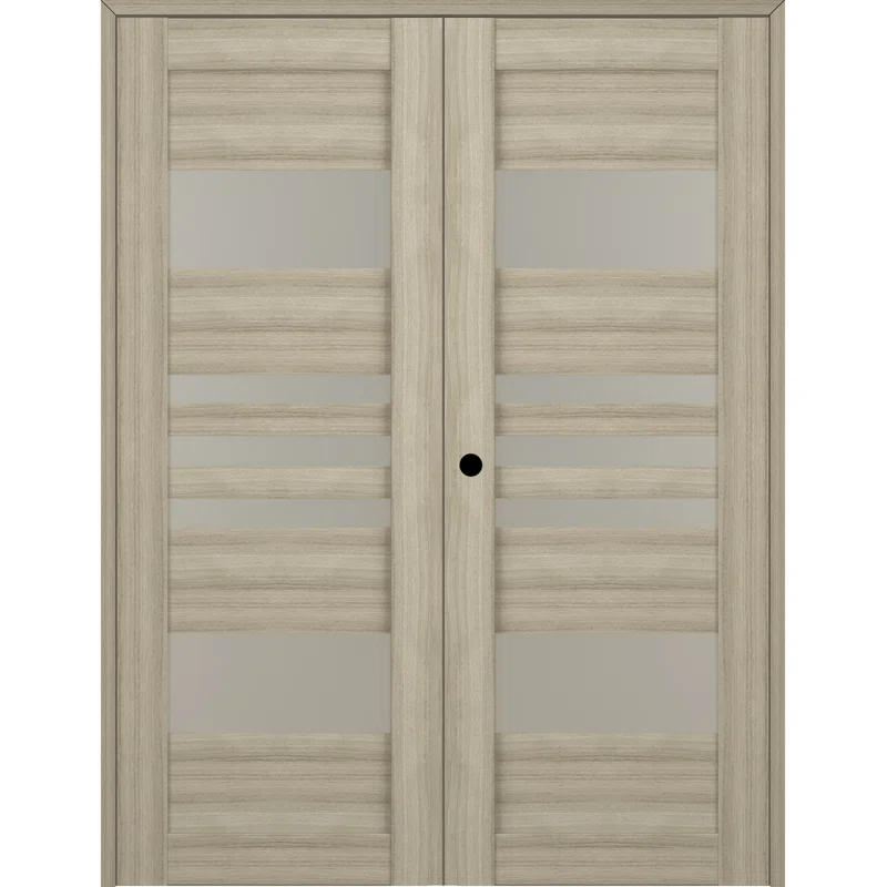 Belldinni Leti Solid Manufactured Wood and Glass Paneled Prefinished Double French Door