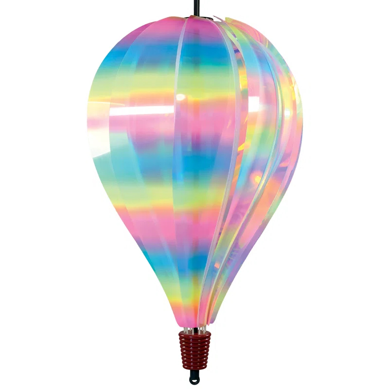 Striped Iridescent 10-panel Hot Air Balloon Spinner
