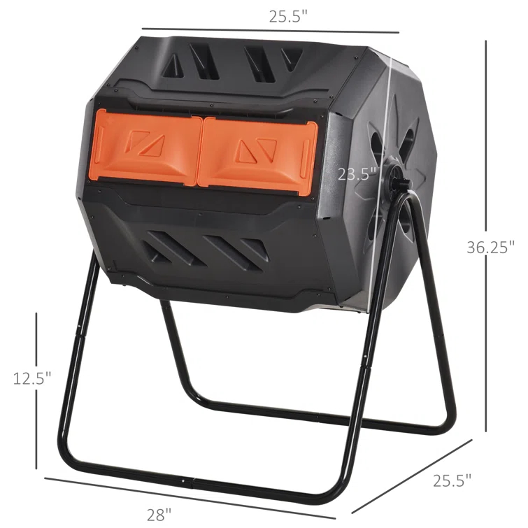 Outsunny 42.3 Gallons Outdoor Tumbler Composter with Latching Lid