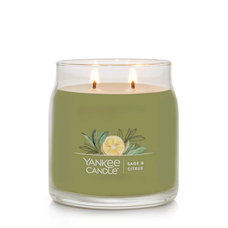 YANKEE CANDLE Signature Sage & Citrus Scented Jar Candle