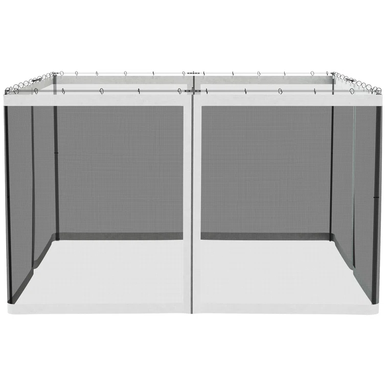 Outsunny Outsunny Universal Replacement Mesh Sidewall Netting for Patio Gazebos and Canopy Tents with Zippers, Sidewall Only, Cream