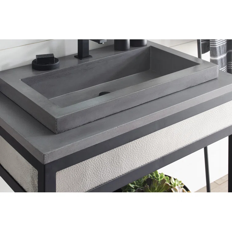 Trough Handmade Rectangular Drop-In Bathroom Sink