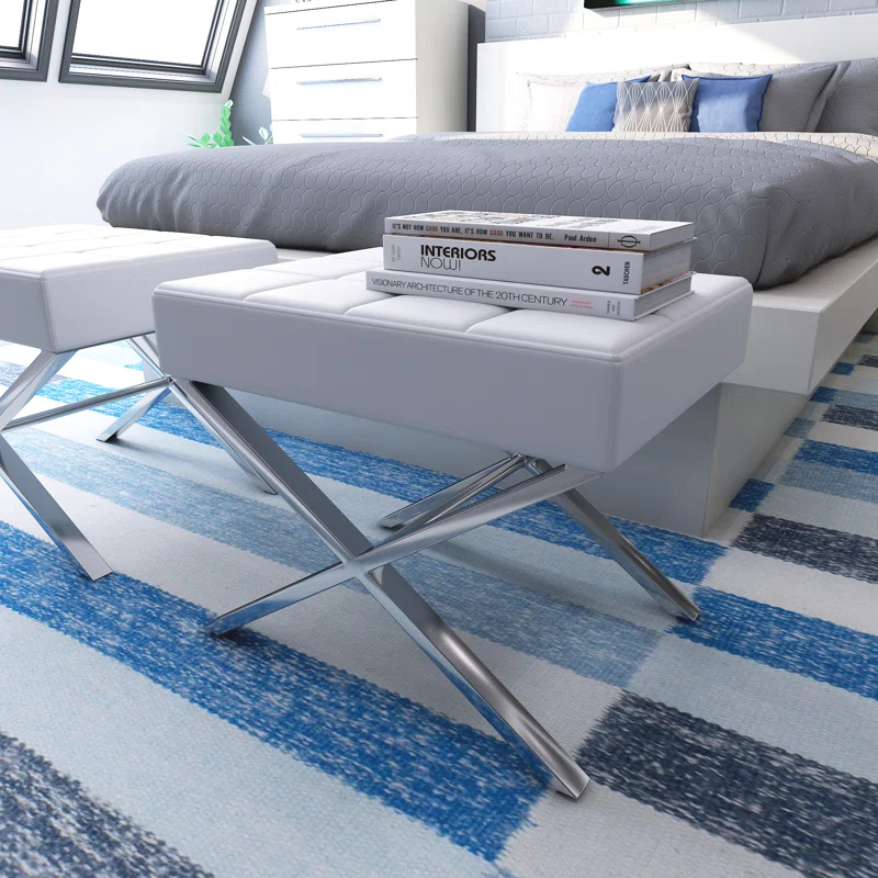 Ivy Bronx Halewood Faux Leather Ottoman