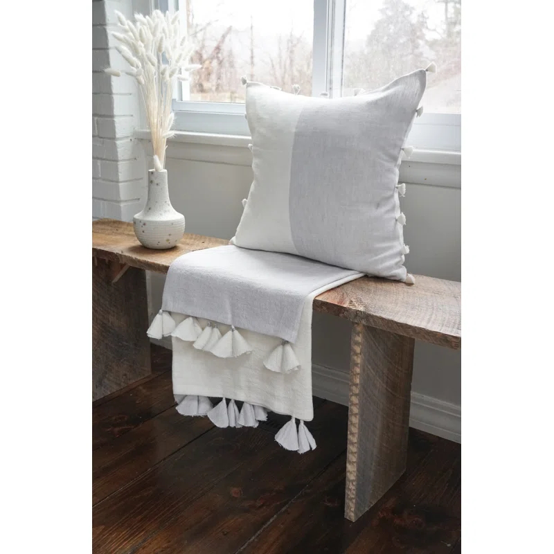Anaya Luxe Tassels Feather Throw Pillow