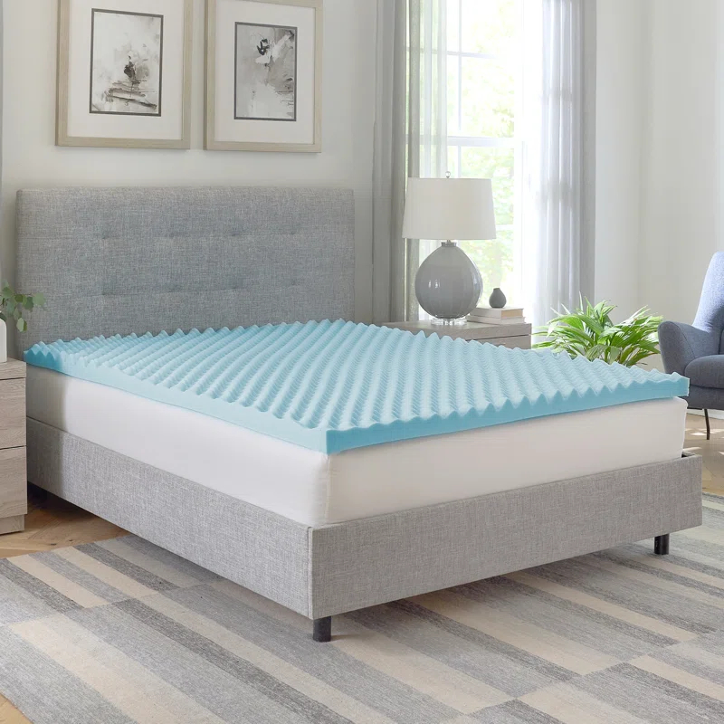 BodiPEDIC 2.5'' Gel Memory Foam Convoluted Mattress Topper