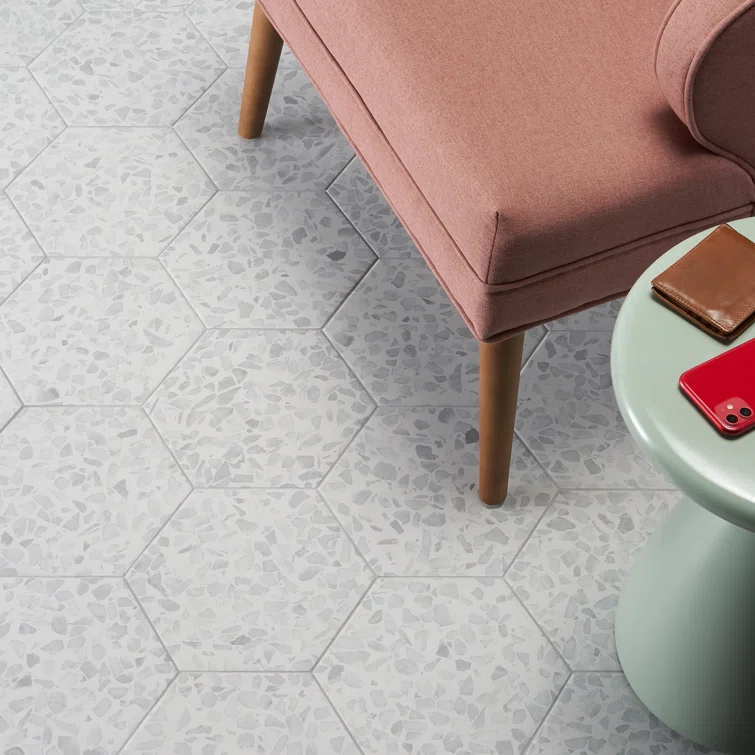 Jurassic Hex 9" Terrazzo Look Porcelain Floor & Wall Tile (8.07 Sq. Ft. / Case)