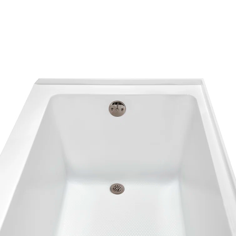 Streamline Bath Streamline 60 in. x 32 in. Acrylic Left-Hand Drain Alcove Bathtub in Glossy White With External Drain NAL-5560-BNK