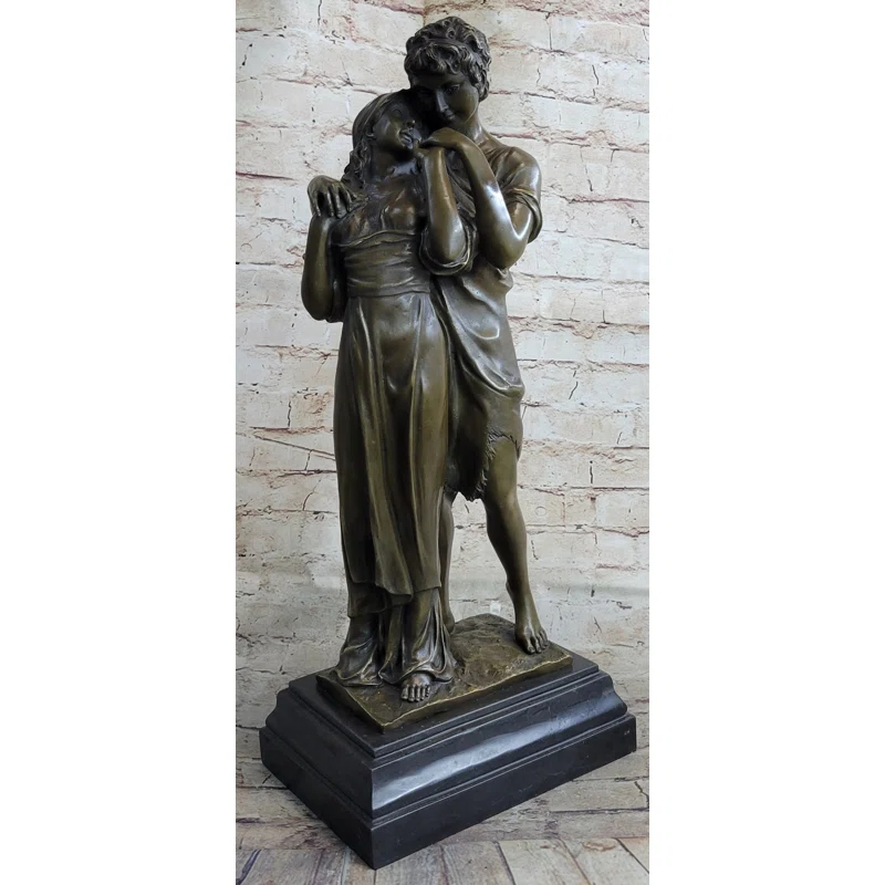 Red Barrel Studio® Romantic Lovers Romance Anniversary Wedding Slow Dance Bronze Sculpture Statue