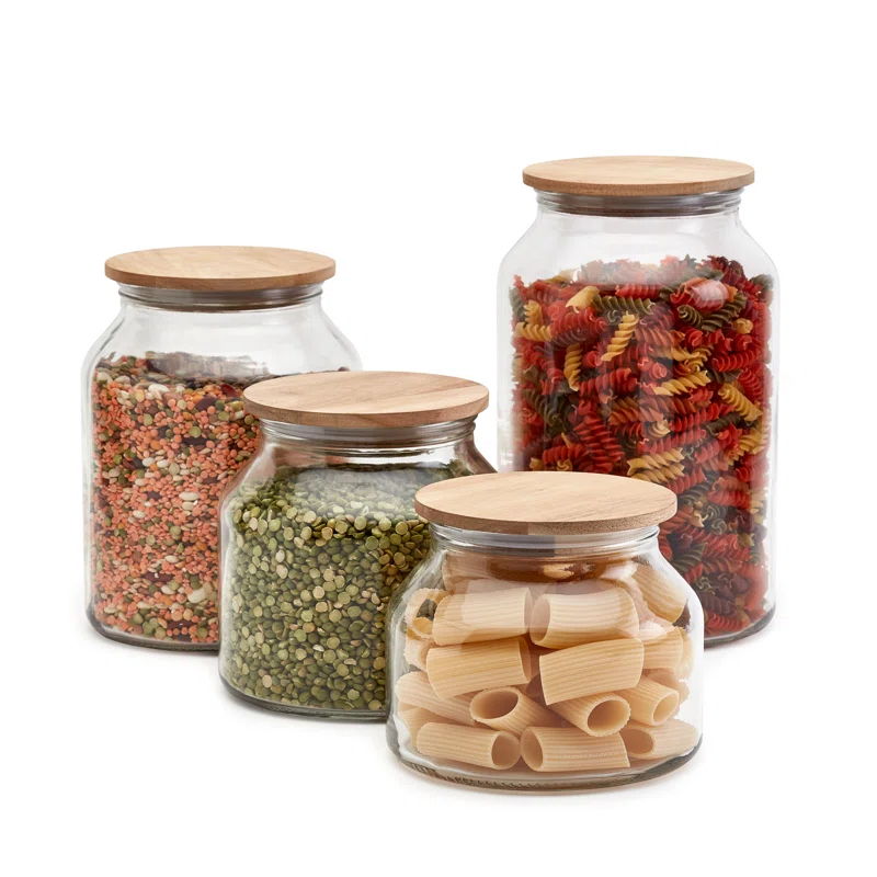 Mason Craft & More Vintage Storage Jars Glass Canister - Set of 4 (Set of 4)