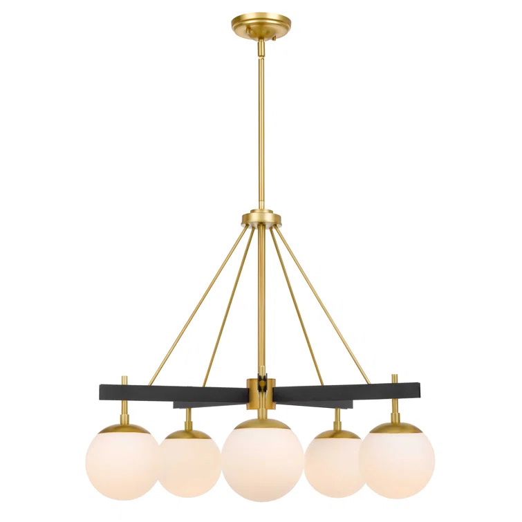 Varaluz Allie 5-Light Chandelier, Black/Satin Brass