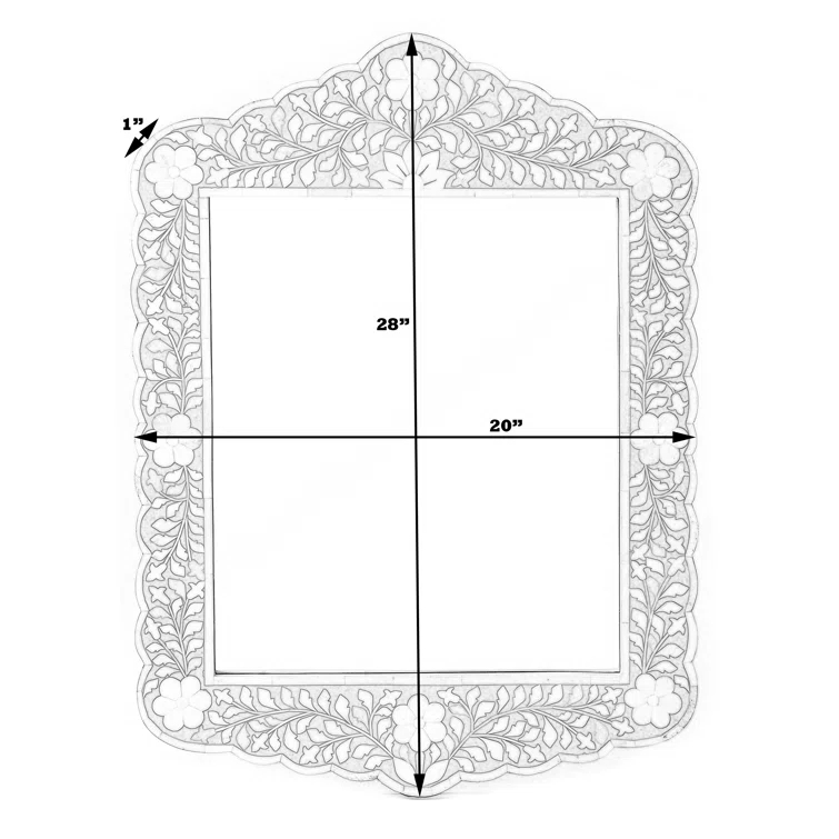 Ren Botanic Bone Inlay Traditional Distressed Accent Mirror