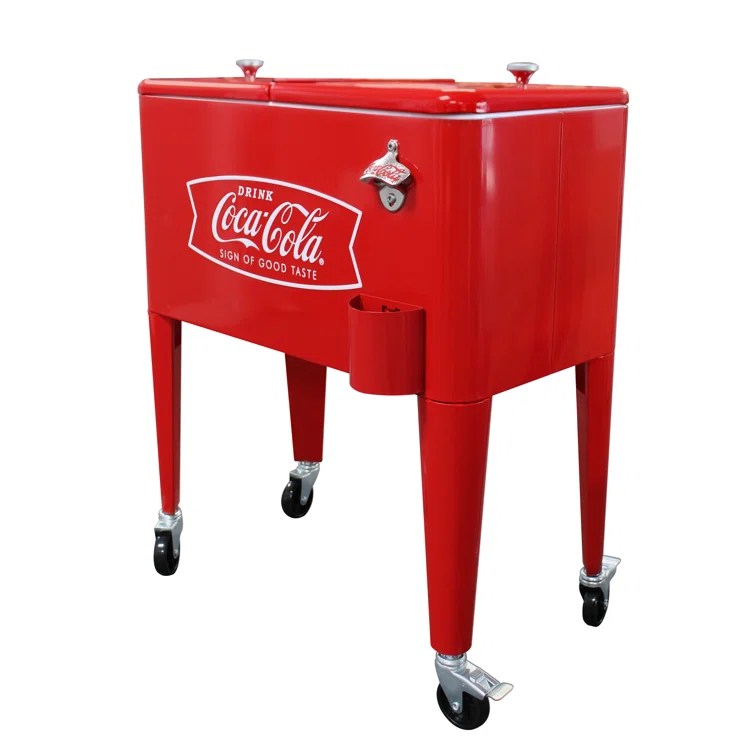 Leigh Country Leigh Country 60 Quarts Serving Station / Cart Cooler with wheels in Red