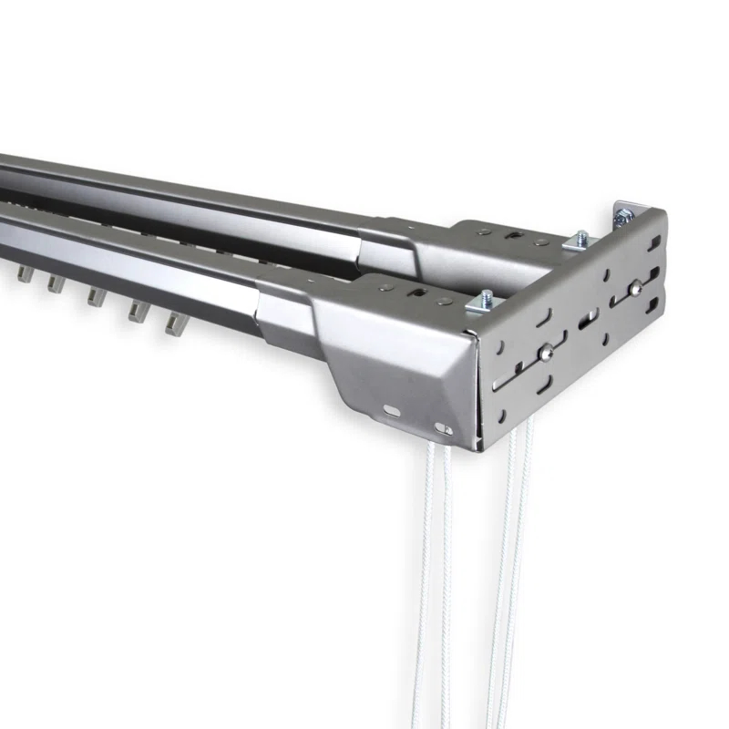 Symple Stuff Bembry Adjustable Center-Open/One-Way Double Curtain Rod
