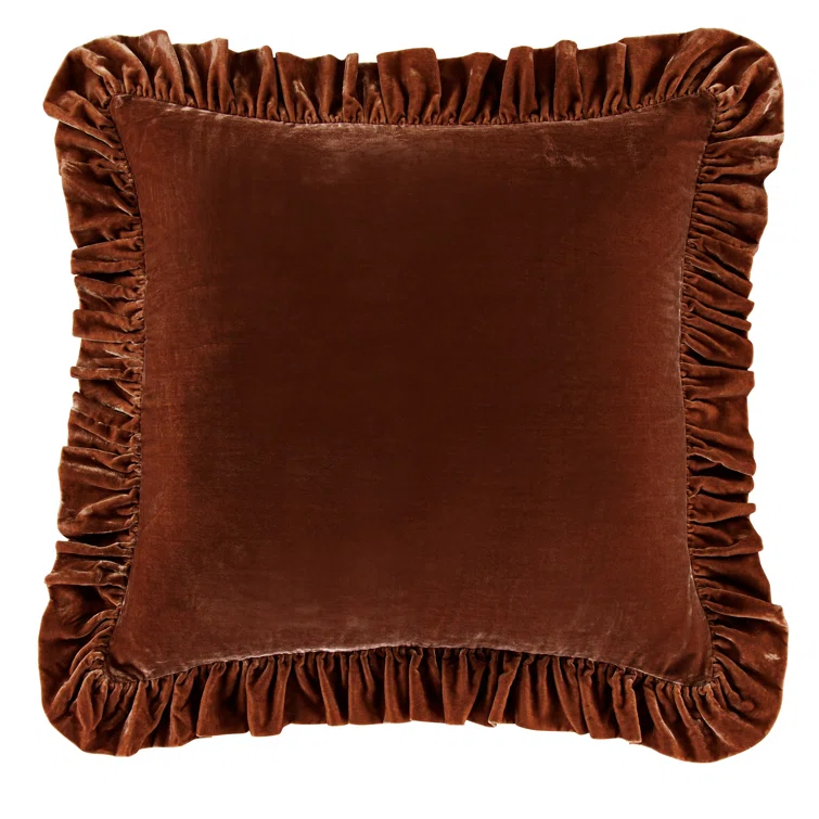 Stella Faux Silk Velvet Classic Chic Modern Rustic Ruffled Euro Sham
