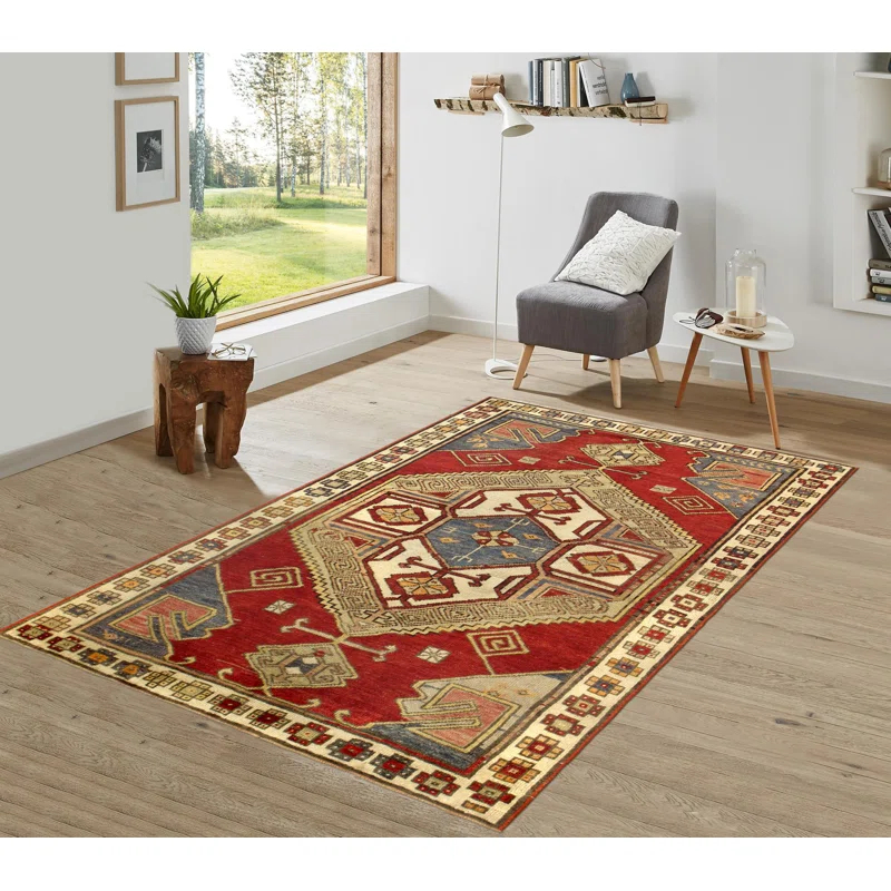 Pasargad One-of-a-Kind 4'1" X 5'9" 1940s Wool Area Rug in