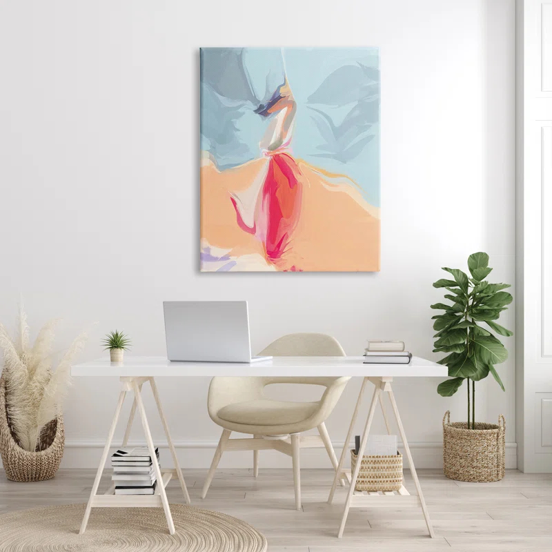 Stupell Industries Ae-524 " Abstract Figure Dancing Movement Pink Blue Orange "