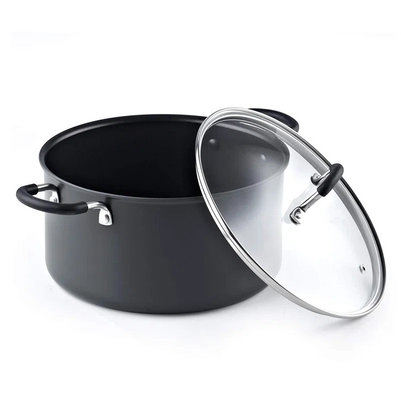 Cook N Home Cook N Home Professional Hard Anodized Nonstick Stockpot with Lid, Black