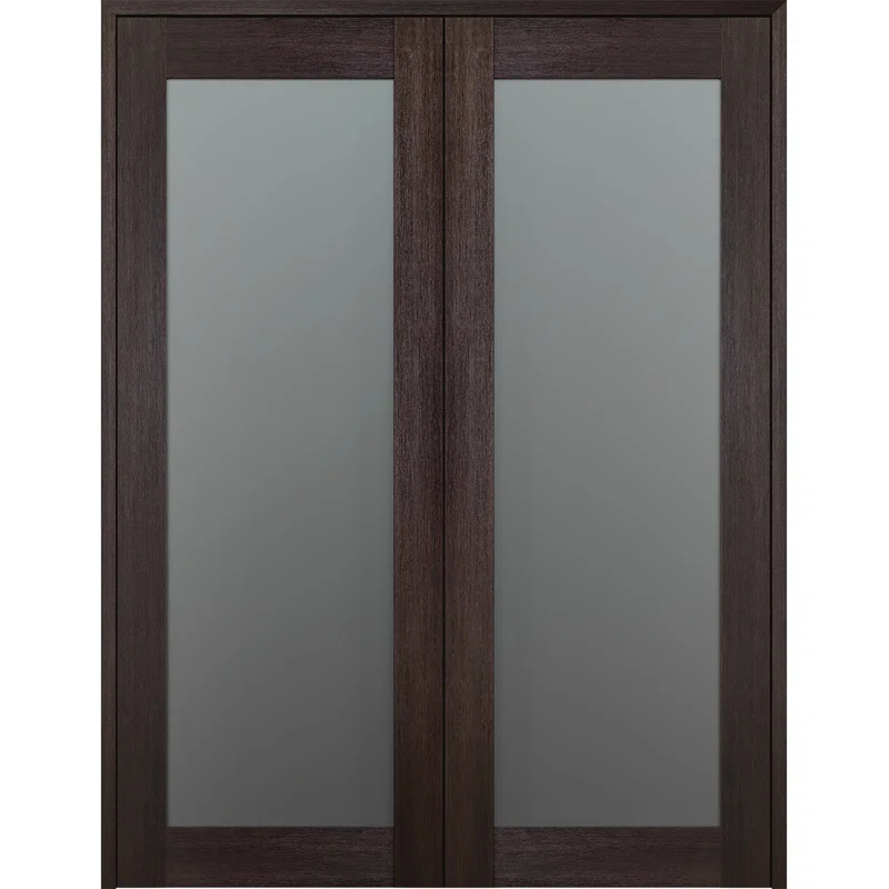 Belldinni Avon 207 Solid Manufactured Wood and Glass Frosted Prefinished Standard French Door