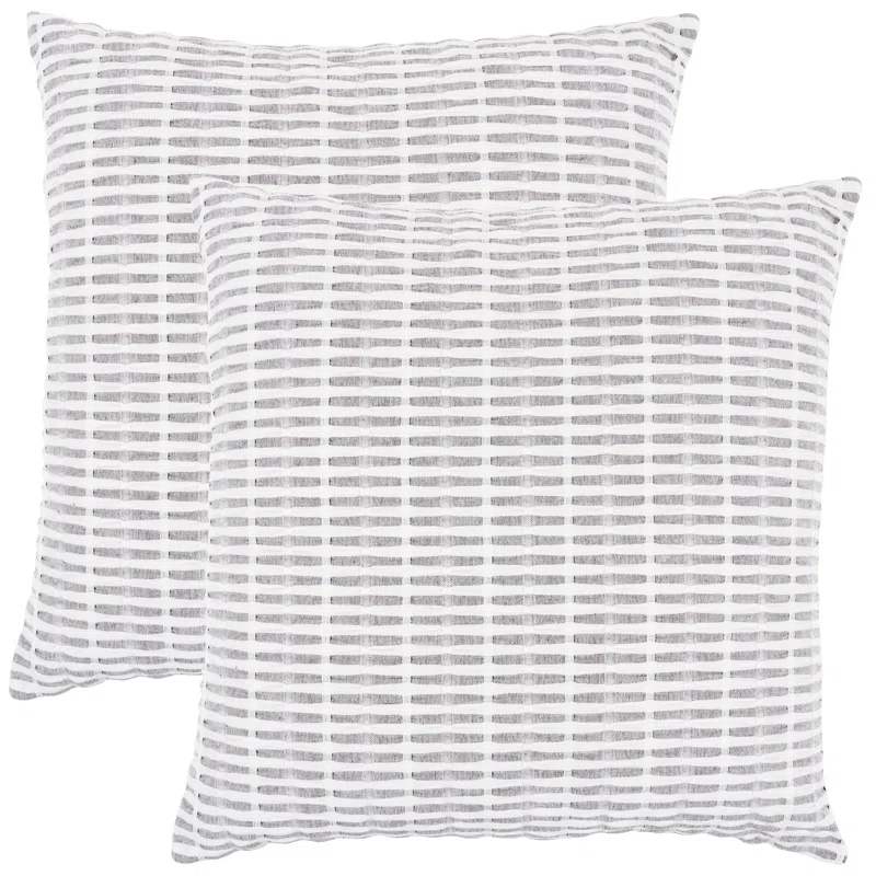 Pleated Please Striped Cotton Pillow Cover (Set of 2)