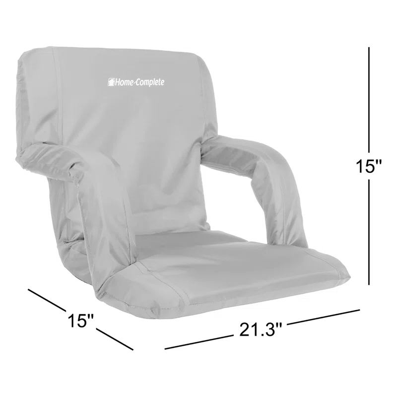 Home-Complete Stadium Seat Chair - Bleacher Cushion with Padded Back Support Armrests 6 Reclining Position