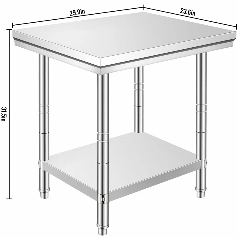 VEVOR VEVOR Stainless Steel 24'' W x 31.5'' H Adjustable Work Table