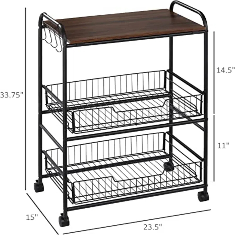 HomCom Kitchen Cart
