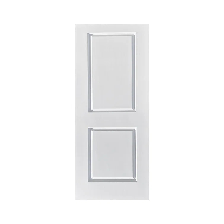 36 in. x 80 in. White Painted Composite MDF 2 Panel Interior Sliding Barn Door with Hardware Kit