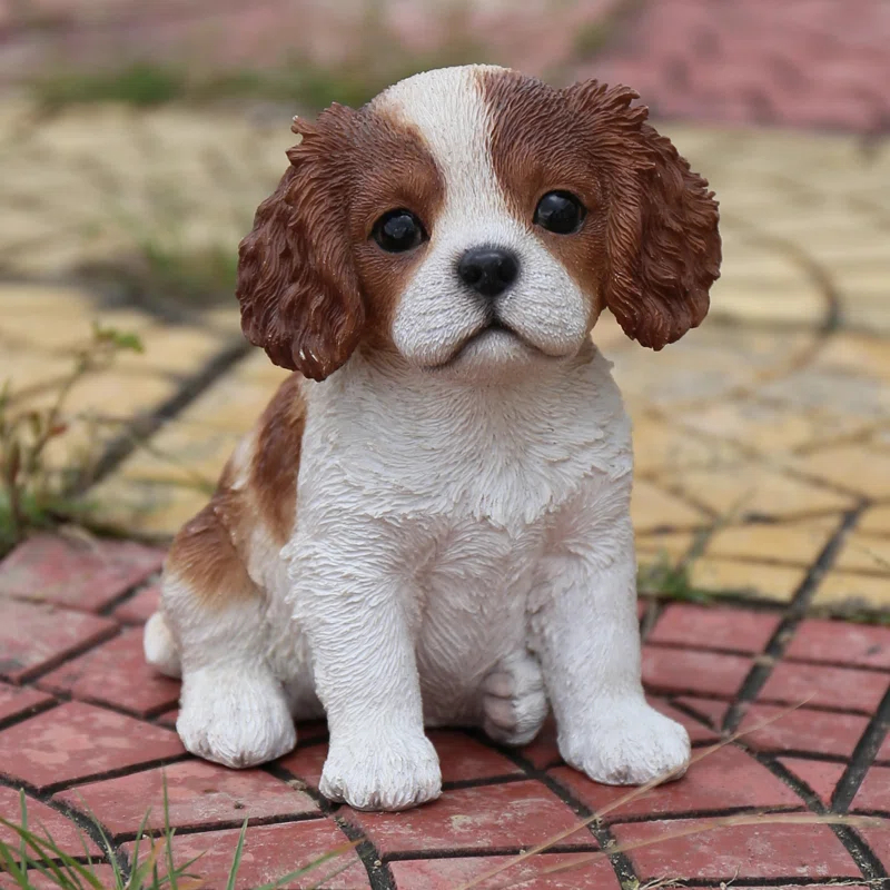 Hi-Line Gift Ltd. Sitting King Charles Puppy Statue