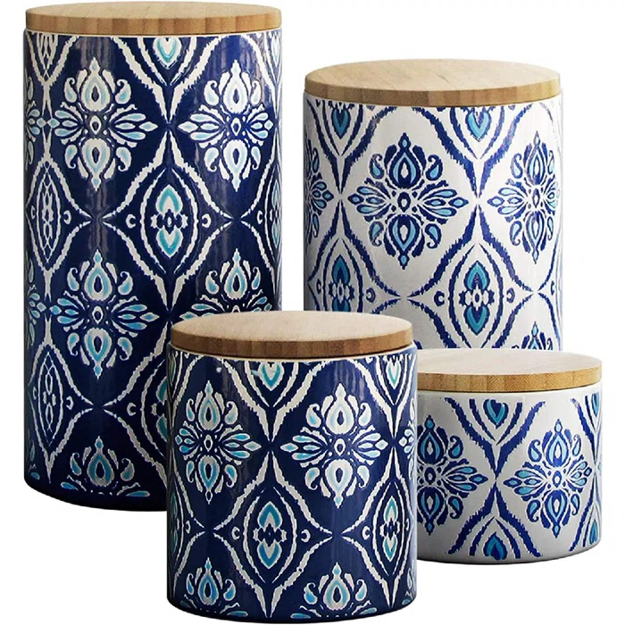 Design Guild Pirouette Ceramic / Porcelain Canister - Set of 4