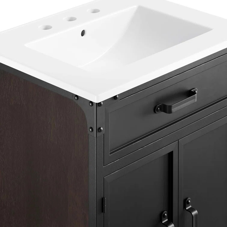 Modway Modway Steamforge 24.5'' Free Standing Single Bathroom Vanity with Ceramic Top