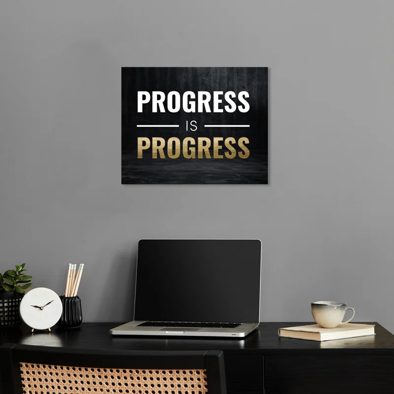 Notori Art Progress Is Progress Canvas Motivational Quotes Print By Notoriart