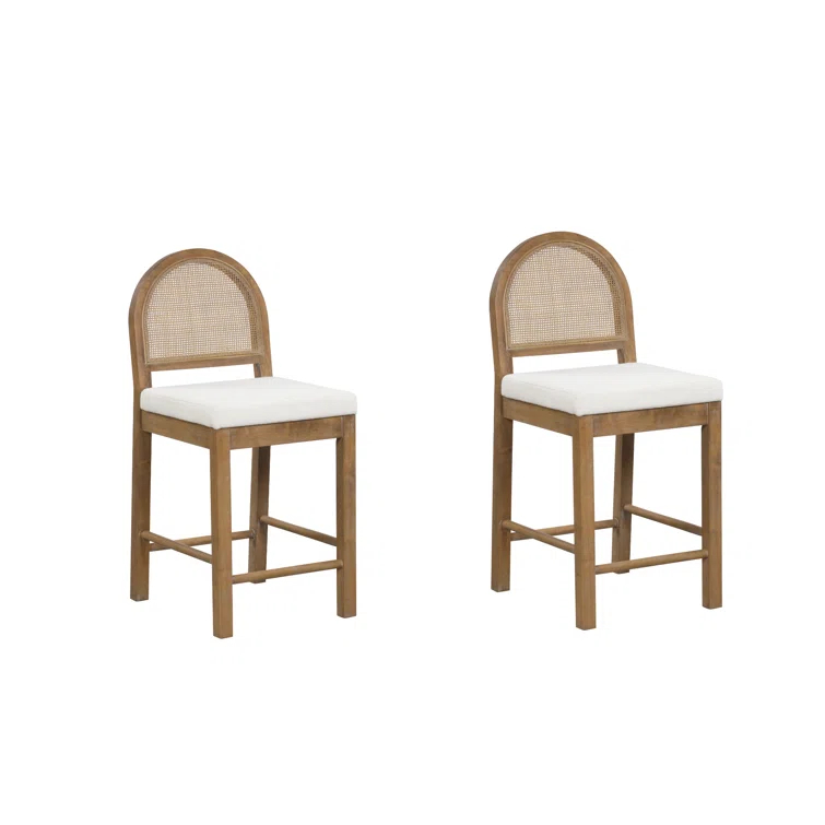 Nathan James Bailey Upholstered Counter Stool with Solid Wood Frame