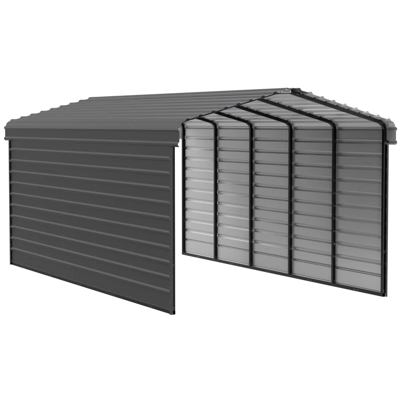 Arrow Arrow Steel Carport with 2 Side Wall Kits, 12x24x09