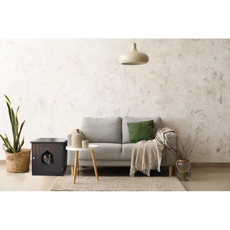 TRIXIE TRIXIE Small Cat Litter Box Enclosure Hide Litter Indoor Cat Home Cat Furniture Accent Table