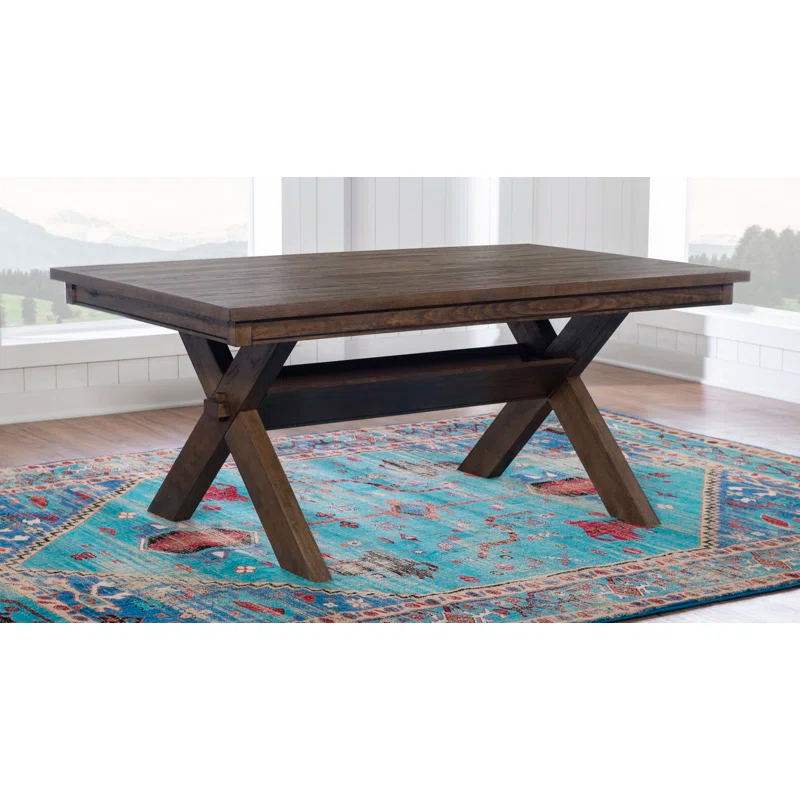 Kelly Clarkson Home Gigi 70" Solid Wood Farmhouse Trestle Base Dining Table